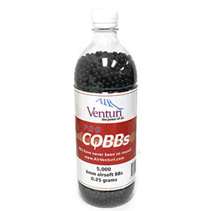 Air Venturi Pro CQBBs 6mm airsoft BBs, 0.25g, 5,000 rds, black