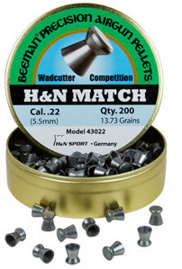 Beeman H&N Match .22 Cal, 13.73 Grains, Wadcutter, 200ctbeeman 