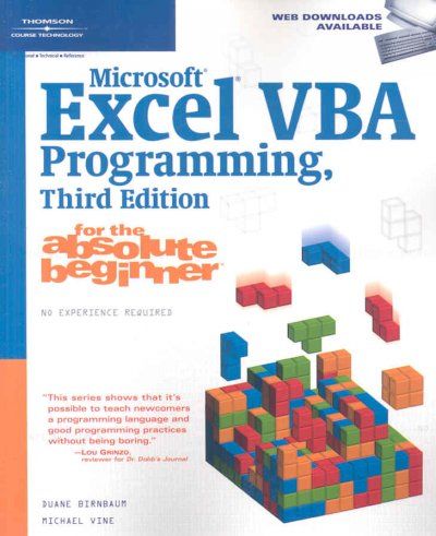 Microsoft Excel Vba Programming, for the Absolute Beginnermicrosoft 