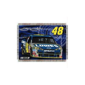 Jimmie Johnson #48 NASCAR Fuel" Woven Tapestry Throw Blanket (48"x60")"