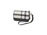 BAG, LEATHER & COTTON, CREAM PLAIDbag 