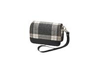 BAG, LEATHER & COTTON, GRAY PLAIDbag 