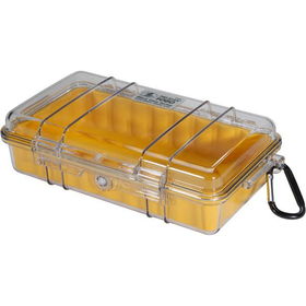 Yellow Micro Case with Clear Lid and Carabineeryellow 