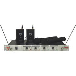 401-Quad Four-Channel Professional VHF Wireless Lavalier Microphone System - Frequencies E4/F/H/E - 173.800MHz/203.400MHz/191.300MHz/215.20quad 