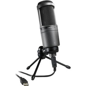 Side-Address Cardoid Condenser Studio Microphone With Stand Mount And USBside 