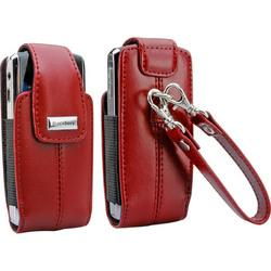 Blackberry Apple Red Leather Vertical Tote With Wrist Strap For Pearl 8100blackberry 