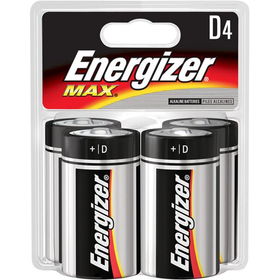 D Cell Alkaline Battery Retail Pack - 4-Packcell 