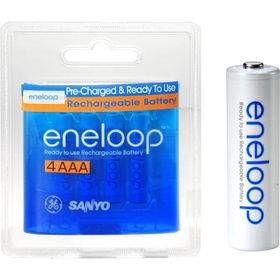 AAA eneloop Pre-Charged NiMH Battery Retail Pack- 4 Packeneloop 