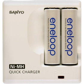 Eneloop 2-Position Charger With 2 Pre-Charged Rechargeable AA NiMH Batterieseneloop 