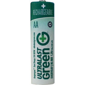 AA Green Precharged Ready-to-Use Rechargeable Batteries - 2 Packgreen 