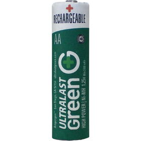 AA Green High-Power Rechargeable Batteries - 4 Packgreen 