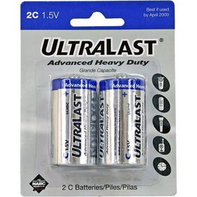 C Cell Heavy-Duty Zinc Chloride Battery Retail Pack - 2 Packcell 