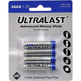 AAA Heavy-Duty Zinc Chloride Battery Retail Pack  - 4 Packheavy 