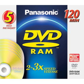 Rewritable DVD-RAM Disc Without Cartridge - 5 Packrewritable 