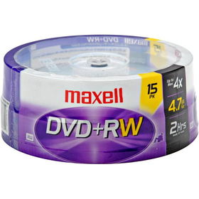 4x Rewritable DVD+RW Spindle - 15 Disc Spindlerewritable 