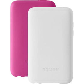 Pink And Translucent White Sonic Wave Silicone Sleeves For iPod classic 2G - 2 Packpink 