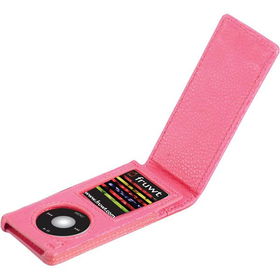 Pink Suit Premium Leather Flip Case For iPod nano 4Gpink 