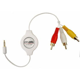 Retractable iPod 3.5mm-to-RCA Audio/Video Cableretractable 