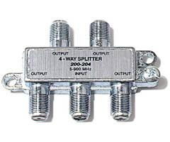 Mini 5-900MHz Coax Splitter - 4-Way Nickel Platedmhz 