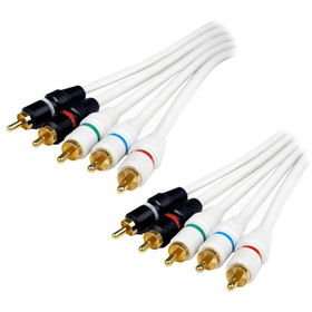 12' Component Video And Audio Cable- Whitecomponent 