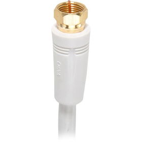 3' White RG-6 Digital Coaxial Cable With Gold Plated F Connectorswhite 