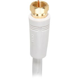 12' RG-6 Digital Coaxial Cable With Gold Plated F Connectors (White)digital 