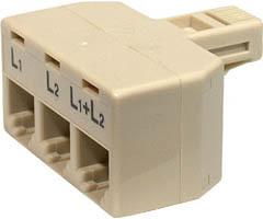 4-Conductor 2-Line Split Adapter - Ivoryconductor 