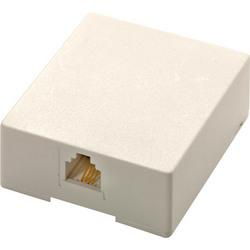 4-Conductor UL Surface Modular Telephone Jack - Whiteconductor 