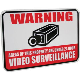 Aluminum Warning Sign With 3M Reflective Vinyl Coating - 12" X 18" Video Surveillancealuminum 