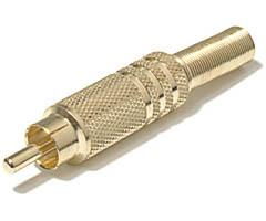 Gold-Plated RCA Male to RG-59 Coaxial Connectorgold 