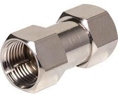 Nickel Plated F Connector Coupler Male To Male - 25-Packnickel 