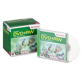 DVD+RW Discs, 4.7GB, 4x, w/Slim Jewel Cases, Pearl, 10/Packverbatim 