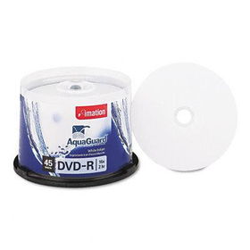 imation 26220 - Inkjet Printable DVD-R Discs, 4.7GB, 16x, Spindle, White, 45/Packimation 