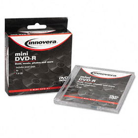 Innovera 46803 - 8cm Minidisc DVD-R, 1.4GB, 4x, w/Jewel Case, Silver, 3/Packinnovera 