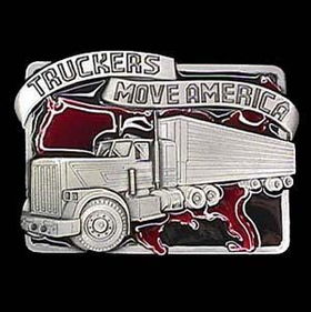 Pewter Belt Buckle - Truckers Move Americapewter 