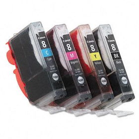 CLI8 (CLI-8) Ink Tank, 4/Pack, Black; Cyan; Magenta; Yellowcanon 