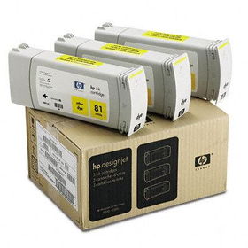 HP C5069A - C5069A (HP 81) Ink, 1000 Page-Yield, 3/Pack, Yellowink 