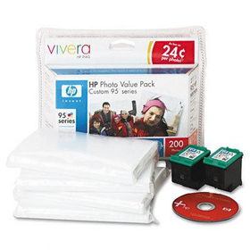 HP Q7938AN - HP95 Custom Photo Value Pack, 3-Color Ink, 200 4 x 6 Sheets Premium Photo Papercustom 