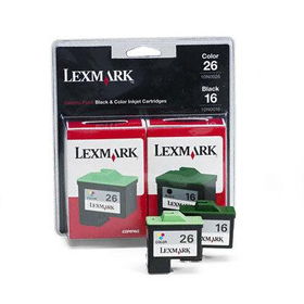 10N0202 (16, 26) Ink, 625 Page-Yield, 2/Pack, Black; Tri-Colorlexmark 