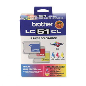 LC513PKS Innobella Ink, 400 Pg-Yld, Cyan, Magenta, Yellow, 3/Pkbrother 