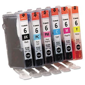 4705A018 (BCI-6) Ink, 370 Page-Yield, 6/Pack, Assortedcanon 