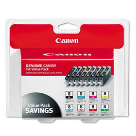 0620B015 (CLI-8) Ink Tank, 8/Pack, Assortedcanon 