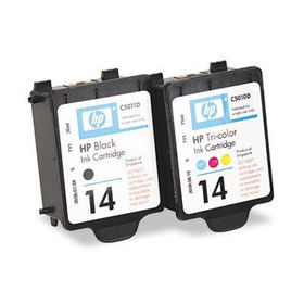 HP C9337FN - C9337FN (HP 14) Ink, 800 Page-Yield, 2/Pack, Black; Tri-Colorink 