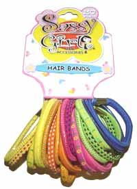 20 Piece Colorful Hair Bands Case Pack 72piece 