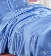 Cool Satin Twin Sheet Set Color: Bluesatin 