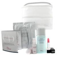 CHRISTIAN DIOR by Christian Dior Travel Set: Capture R-Mask+ Capture Totale + Cleansing Oil + Eyezone Fiber Patch + Rouge Dior + Bag--5pcs+1bagchristian 