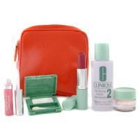 CLINIQUE by Clinique Travel Set: Lotion 2 + Moisture Surge + Eyeshadow + Glosswear + Lipstick + Happy Heart EDP Sp + Bag--6pcs+1bagclinique 