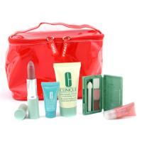 CLINIQUE by Clinique Travel Set: DDML 30ml + Turnaround Conc. 7ml + Mini Eye Palette + Lipstick + Glossy + Bag--5pcs+1bagclinique 