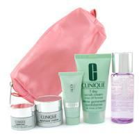 CLINIQUE by Clinique Travel Set: Make Up Remover + Scrub + Repairwear + Repairwear Eye Cream + Sun Block + Bag--5pcs+1bagclinique 