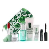 CLINIQUE by Clinique Travel Set: Cleanser + Moisture Lotion 2 + Repairwear Concentrate + Night Cream + Mascara +Lipstick--6pcs+1bagclinique 